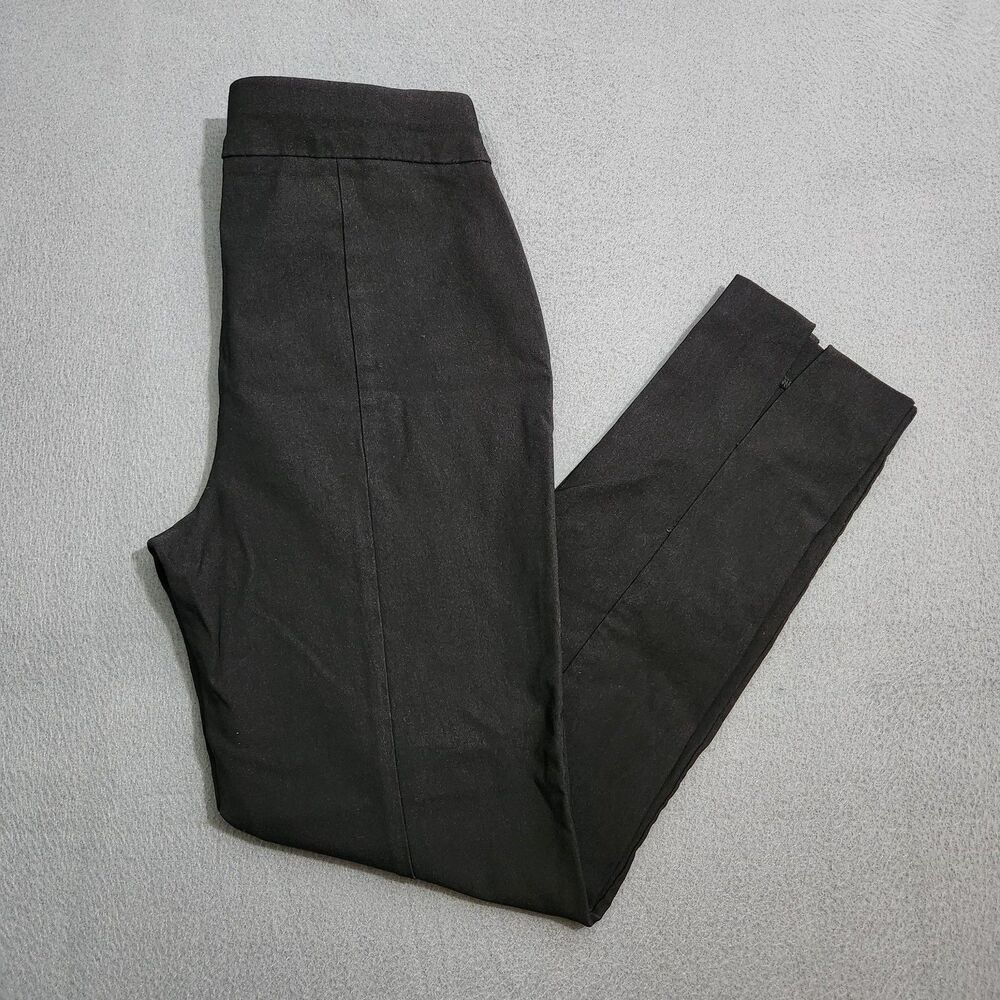 Chico's Women 00 US 2R Black Mid Rise Pull On Nylon Slim Straight Ankle Pants - Picture 2 of 10